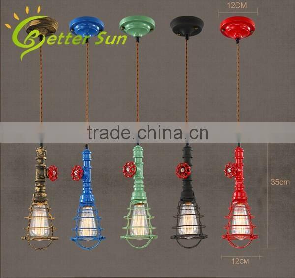 Loft Retro DIY Industrial Water Pipe Metal Pendant Lights Lamps
