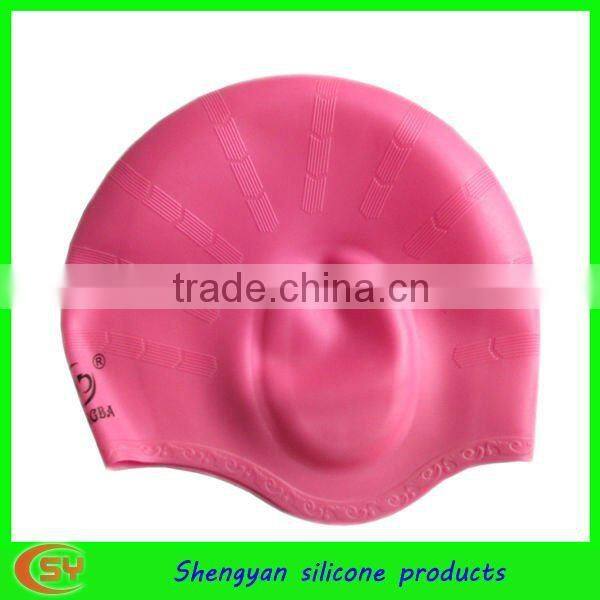 promotonal funny ear protection swim cap of shengyan