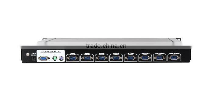 8 ports 1U rack mount19'' LCD KVM console