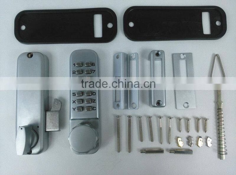 OSPON Mechanical Keyless Narrow Hook sliding door lock STAIN CHROME OS252