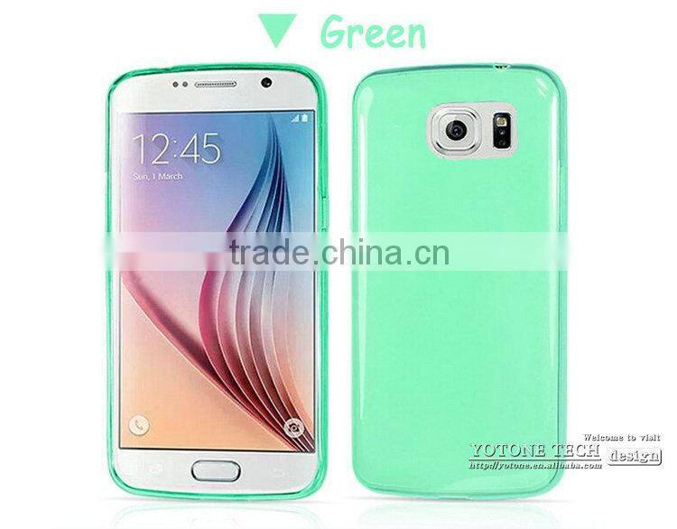 Transparent TPU 5.1 inch for samsung S6 phone case, 6 color slim cell phone case for samsung galaxy S6, for galaxy S6 case