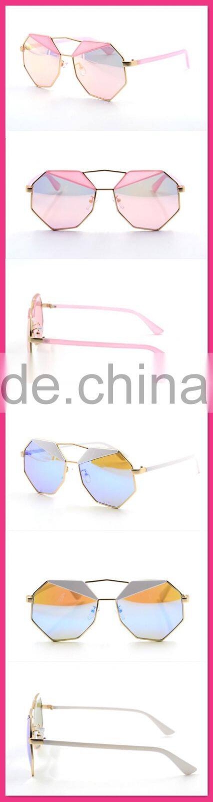 Fashionable Casual Special Shape Metal Women Accessories Anti-Uv China Sunglasses