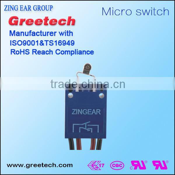 Momentary 0.5A/5A 250V types of electrical t85 0.5A 250V wire leads switch micro plunger