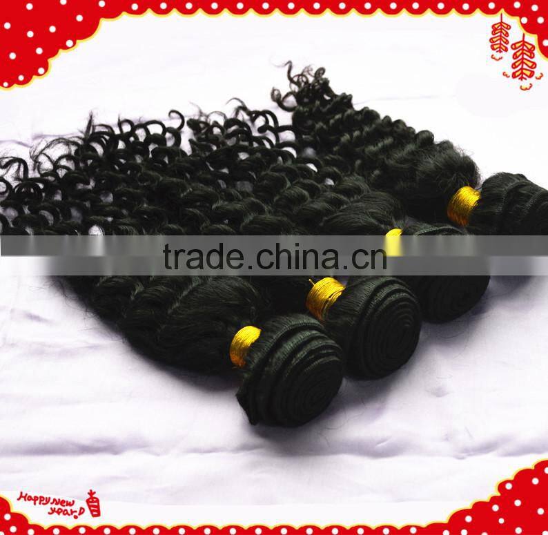 2014 New wavy shedding free Virgin & Remy Deep Wave 100% Virgin Curly Hair