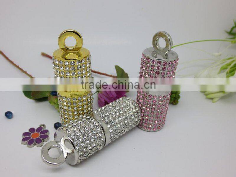 8GB Crystal Lipstick Case Jewelry USB Stick Flash Memory Pen Drive