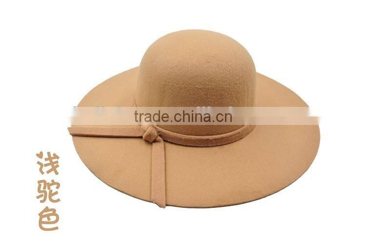 Wholesale Fashion Ladies Women Wide Brim Floppy Wool Felt Hat