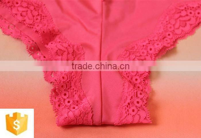 sexy daily thongs,cotton and lace fabric, fancy panty thong