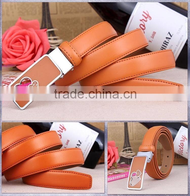 Fashion Women's Automatic Buckle Love Diamond Lady Leather Belt