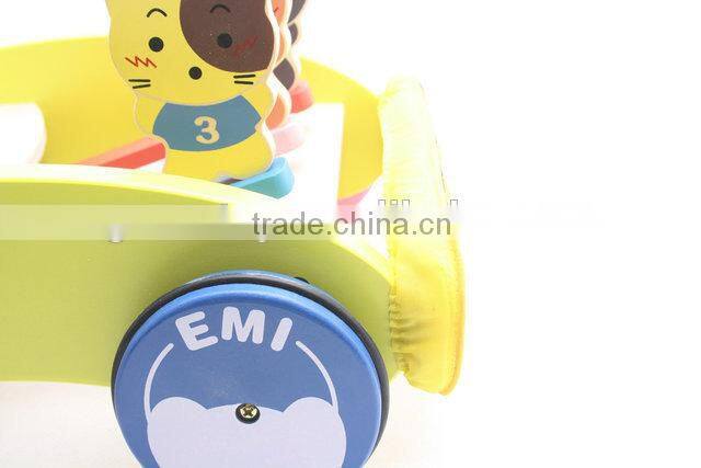 Height adjustable wooden baby walker