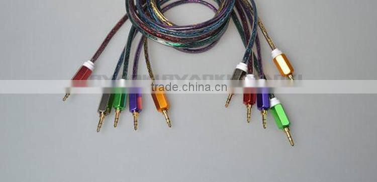 Cheap Transparent Crystal Audio Cable For Aux Stereo Cable,3.5mm Aux Cable / Audio Cable / Video Cable With Hexangular Design