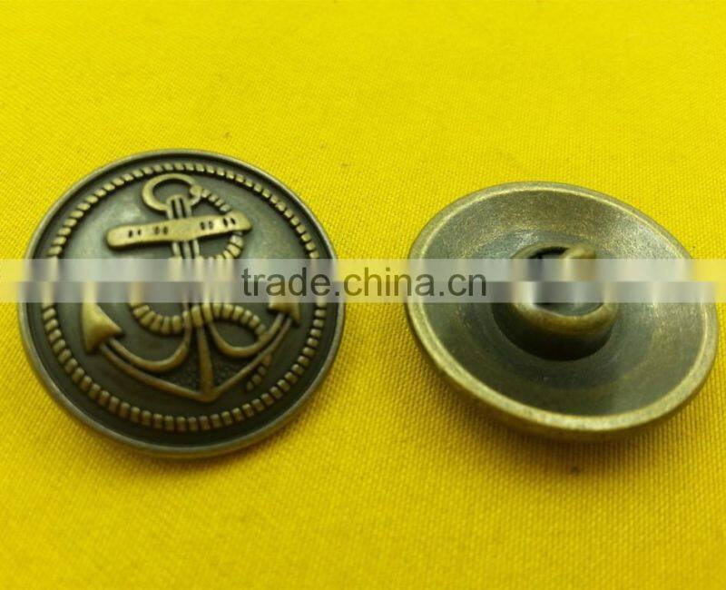 25mm Anchor Logo Metal Shank Button For Coats Wears --- M5854
