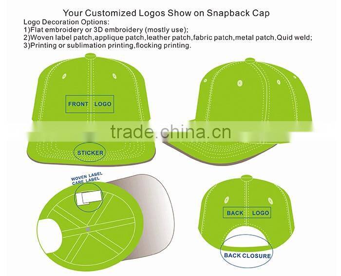 flat bill snapback hat with green under brim