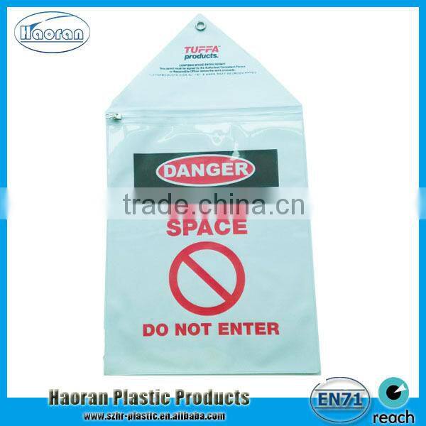 Hot sale plastic vinyl permit holder with zipper factory supply