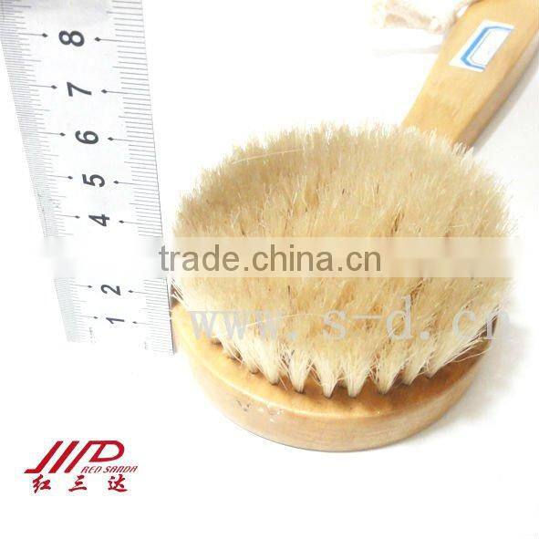 Wooden short handle cleaning brush for bath massage