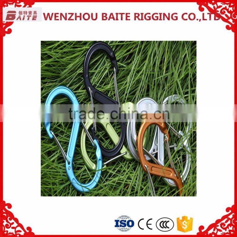 Outdoor Embossed S Shaped Carabiner Bit Aluminum Snap Hook, Mini Carabiner Aluminum Hook Wholesale China Manufacturer