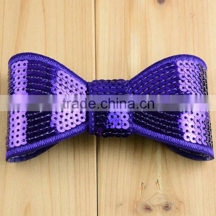 Unique 12cm big sequin hair bowknot hair decoration,girly hair bow headband