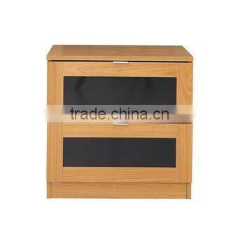 Light Brown General Use Monza Two Drawer Bedside Cabinet