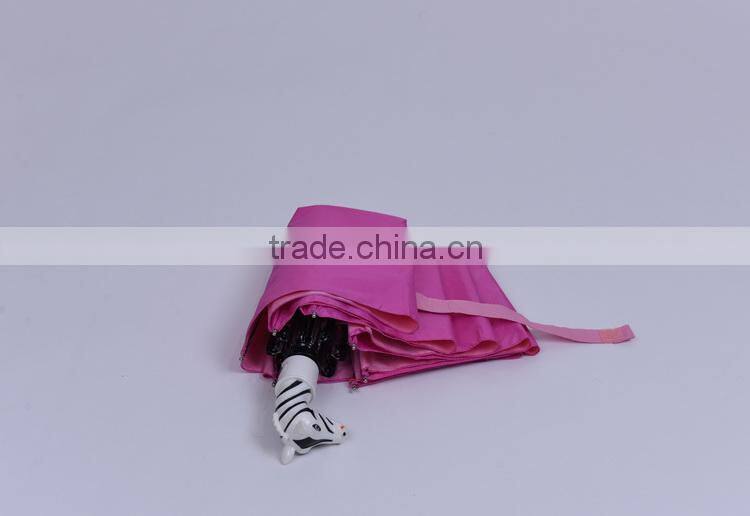 Character of plastic handle automatic folding umbrella