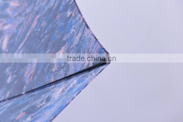 Automatic hot transfer printing canvas oil painting umbrella and windproof golf umbrella