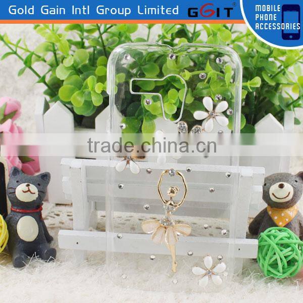Dancing girl and flower Bling clear hard back case for Motorola G X1032