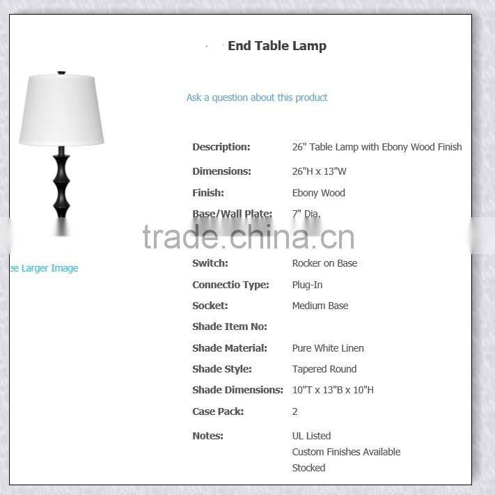 UL Listed Brown Wooded Table Lamp With Outlet And Base Switch And Fabric Shade XC-H049