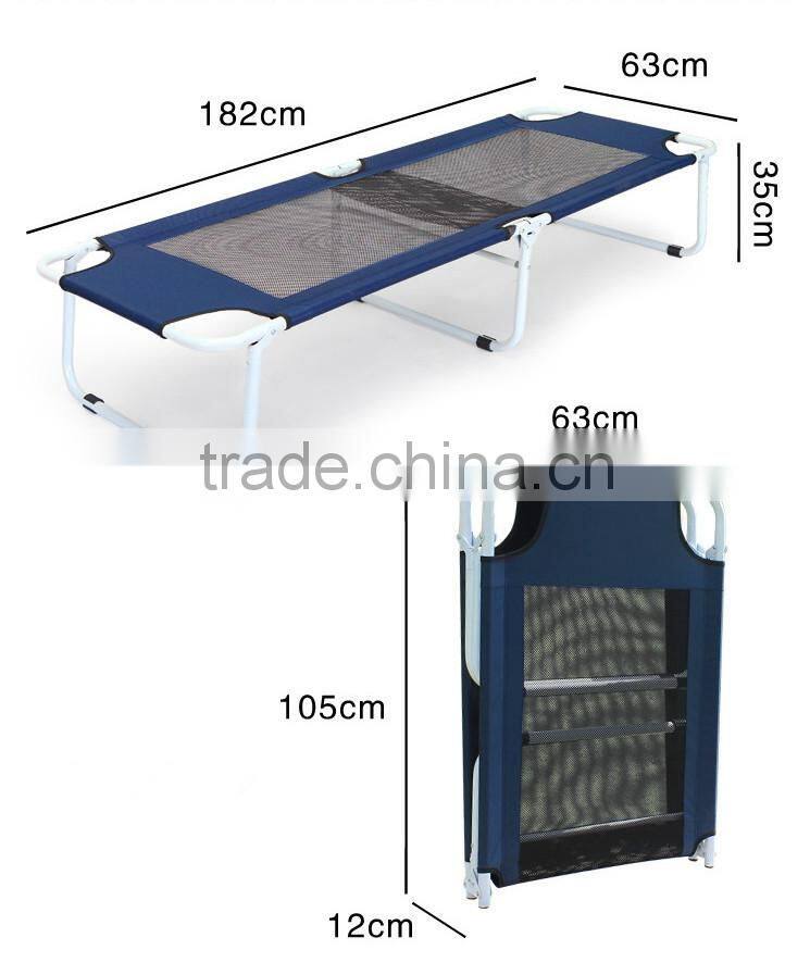 Outdoor portable metal folding beach bed