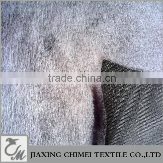 long pile length 18mm black faux fur for coat 80%acrylic+20%polyester