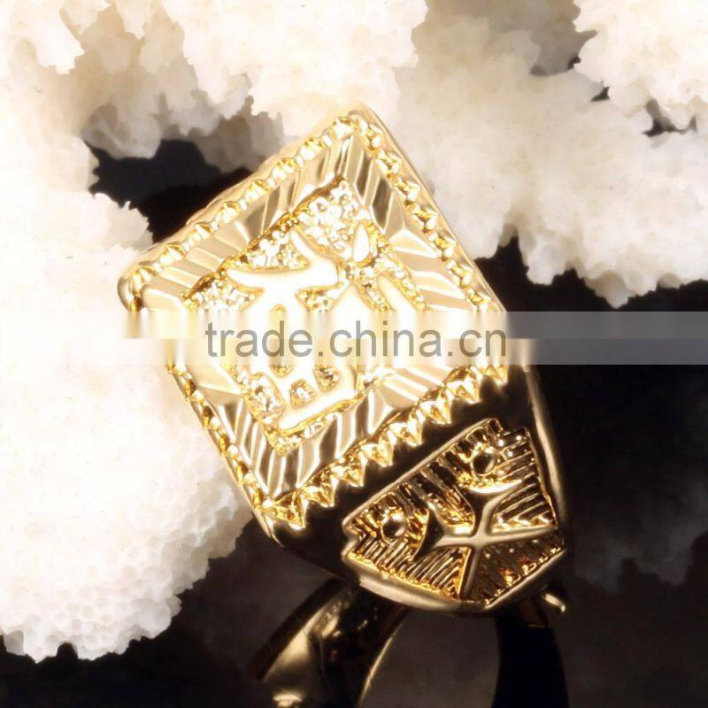 2016 new design chinese traditional lucky word happiness 18K lord rings gold ring