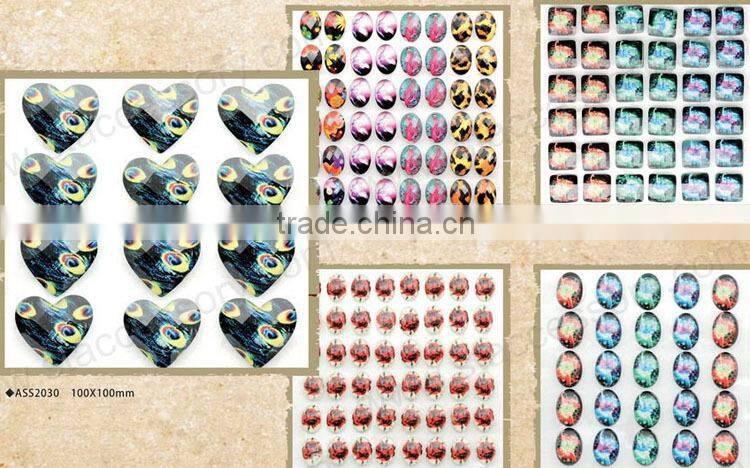 Fashion adhesive craft scrapbooking acrylic flat back stones