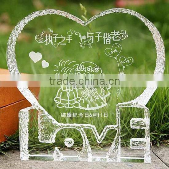 Exquisite 3d Laser Crystal Gift Crystal Wedding Decoration