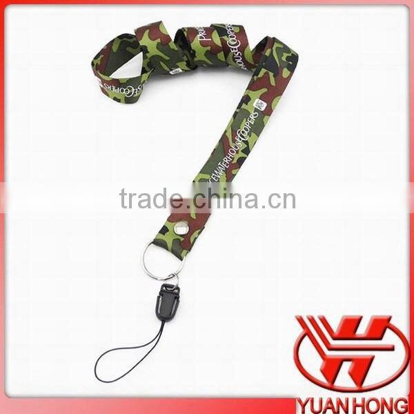 Hot sale heat transferred printing lanyard with cell phone holder