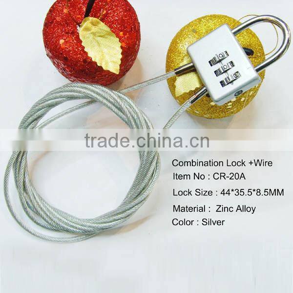 travel luggage combinaiton retractable cable password locks