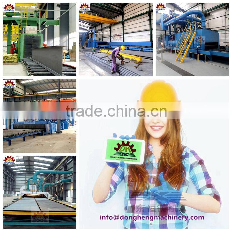 H I shape beam roller get though shot blasting machine export to Chile