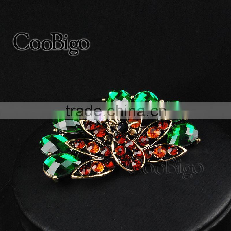 Fashion Jewelry Charming Peacock Design Brooch Pin Resin Crystal Rhinestone Girls Party Gift Promotion Wedding Accessories