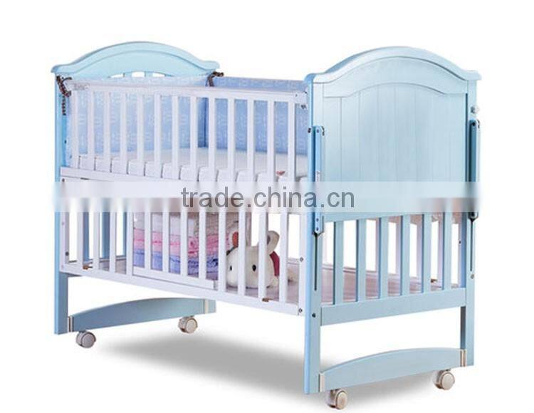 WBC-22B hot selling euro UK style multi-purposes baby cot dimensions, baby cot wheels