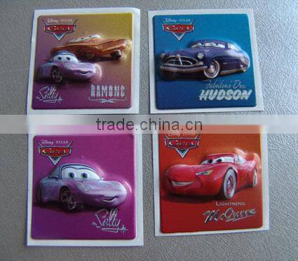 China Custom Shape Kids Cute Cartoon PVC 3D Bump sticker for gift