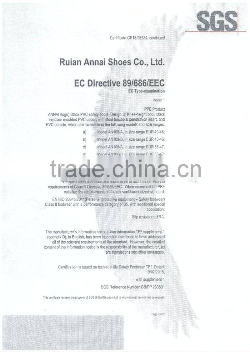 Safety PVC GUM BOOTS with steel toe,industrial rain boots