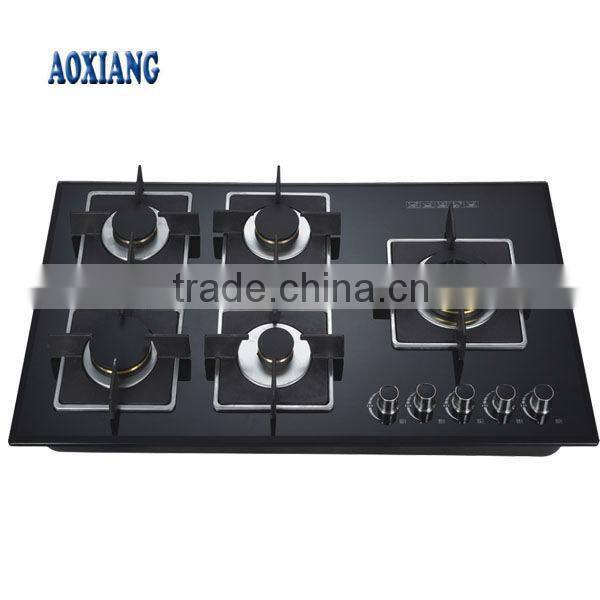 Kitchen 5 Burner Built-in Tempered Glass Gas Stove/ Gas Stove/ Gas Cooker AX-1205-5