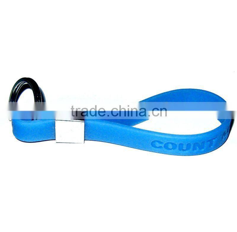 fashional leather key chain with rubber material