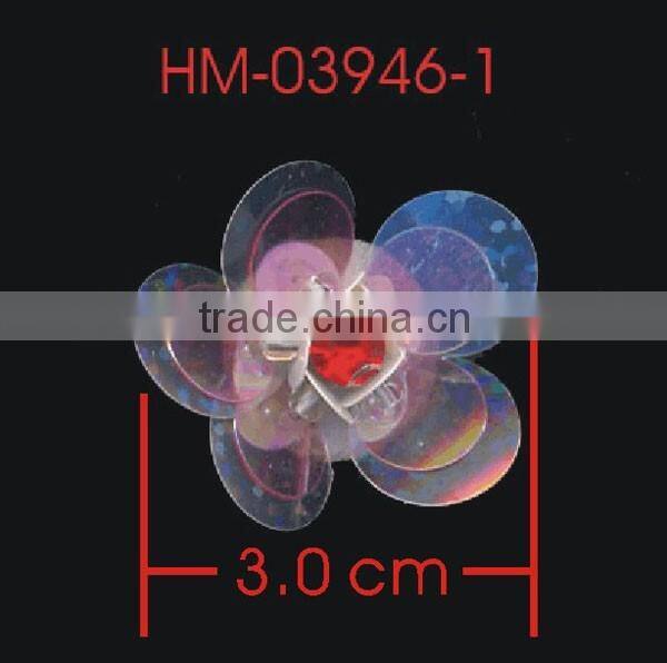 Red Rhinestone Spot Shinning Pink Sequin White Felt Applique Patch