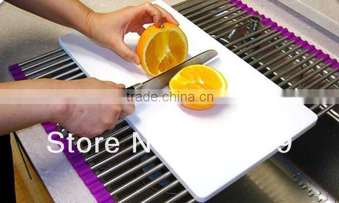 Foldable Stainless Steel Dish Drainer Drying Rack for Kitchen