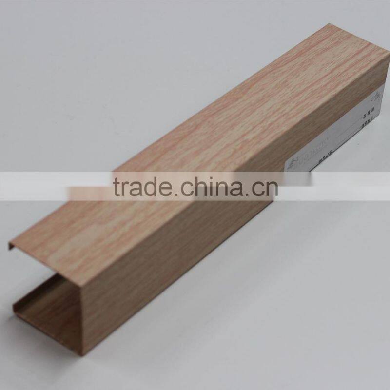 Various Wood Grain Easy to Connect Suspended Metal Ceiling U Aluminum Screen Ceiling Tiles