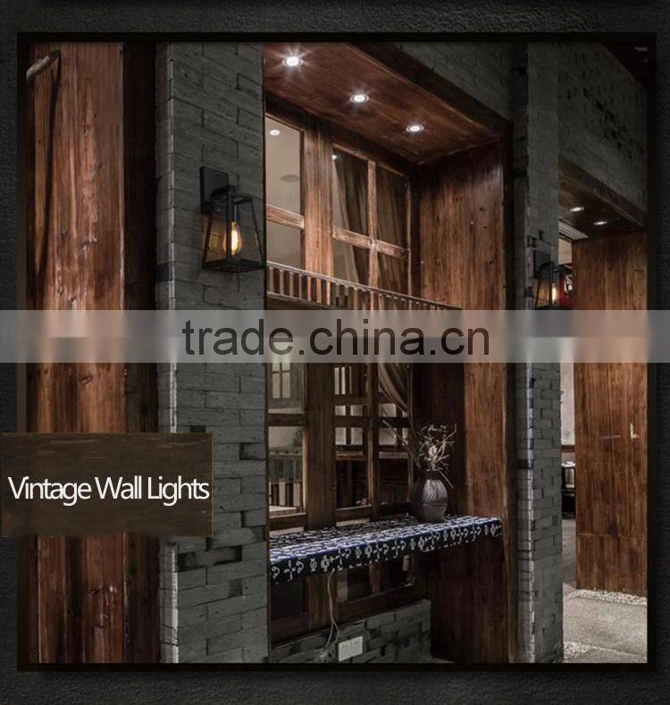 Hot Selling Outdoor Wall Lamps E27 Glass Aged Stell Wall Lamps