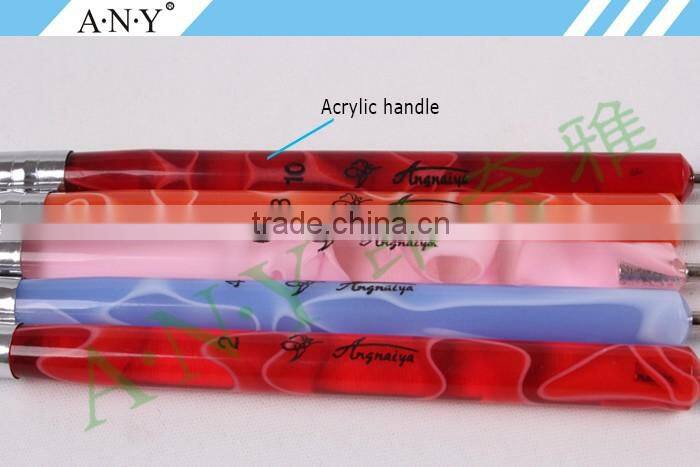 ANY Different Colors Acrylic Handle 5 Piece Two Sides Nail Art Brush Sets