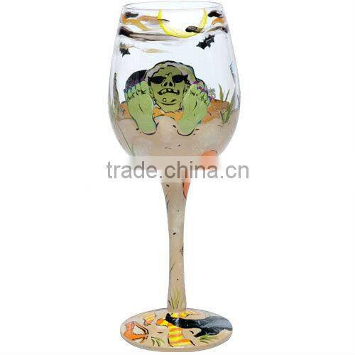 modern handicrafts wine glass for Halloween decorations