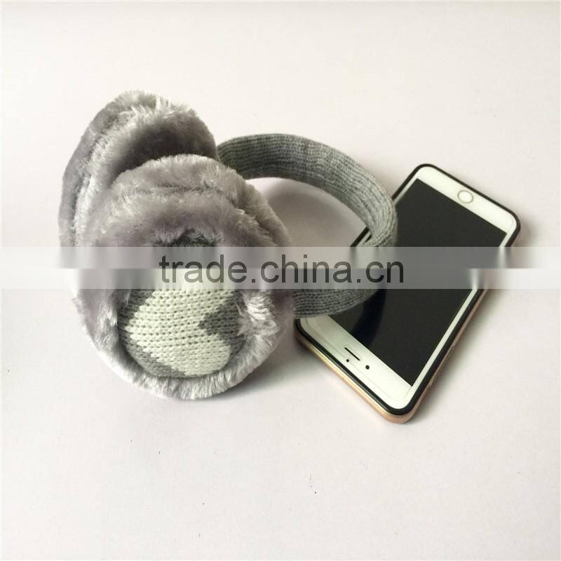 2016 Wireless Bluetooth Earmuffs Music Headset Stereo Headphone Winter Warm Knitted Earmuff