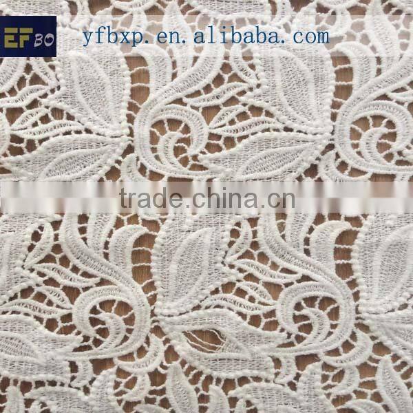 2014 elegant white cotton lace embroidery fabric/ liturgical lace fabric for Russia dress