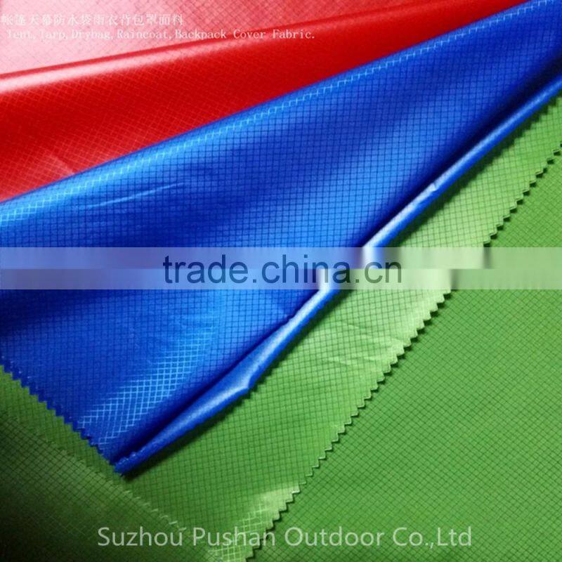 Supply 20D*30D Nylon Diamond Ripstop PU/Silicone 5,000mm for Dry Bag,Tent,Tarp,Raincoat, Backpack cover