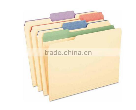 Plastic File Folders with Assorted Color Tabs