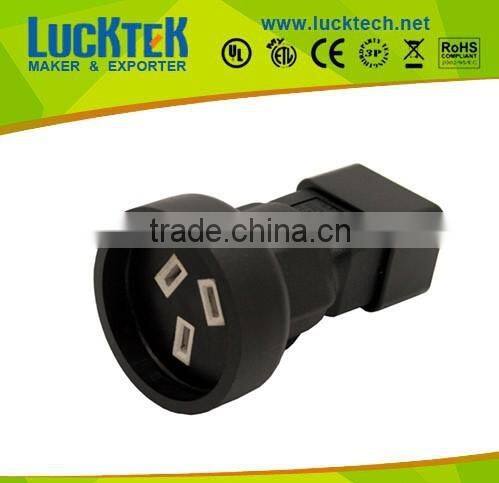 IEC 320 C14 Male to SAA Australia 3 Pin Female power plug power adapter